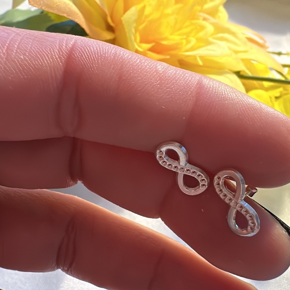 Silver Infinity Earrings - Picture 3 of 7